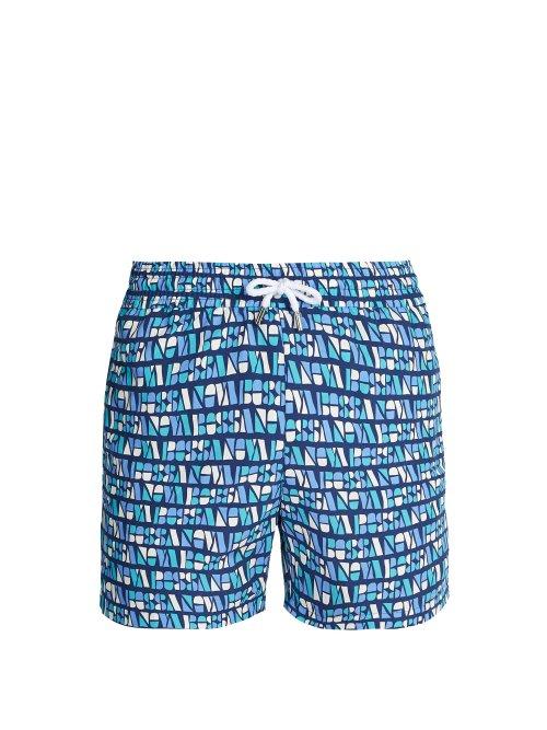 Matchesfashion.com Frescobol Carioca - Sports Bossa Print Swim Shorts - Mens - Blue Multi