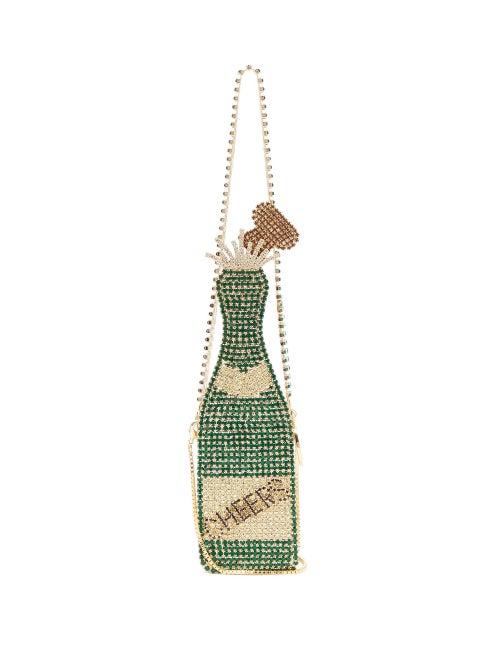 Rosantica - Cheers Crystal-embellished Cross-body Bag - Womens - Green Multi