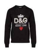 Dolce & Gabbana Crystal-appliqu Logo-print Cotton Sweatshirt