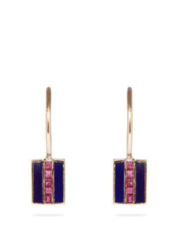 Jessica Biales Saxony Ruby & Yellow-gold Earrings
