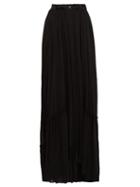 Matchesfashion.com Ann Demeulemeester - Asymmetric Drop Hem Chiffon Maxi Skirt - Womens - Black