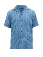 Matchesfashion.com Frescobol Carioca - Striped Fluid-poplin Shirt - Mens - Blue Multi