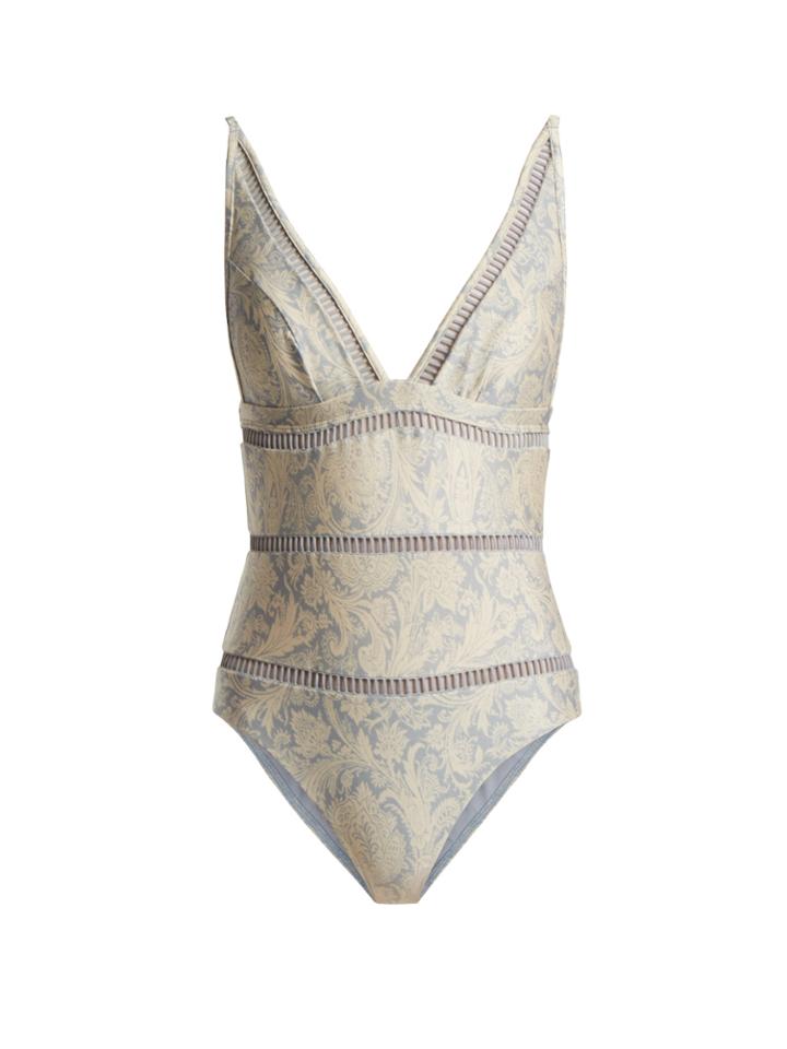 Zimmermann Helm Spice Paisley-print V-neck Swimsuit