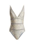 Zimmermann Helm Spice Paisley-print V-neck Swimsuit