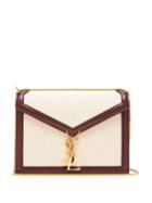 Matchesfashion.com Saint Laurent - Cassandra Leather-trimmed Canvas Shoulder Bag - Womens - Beige Multi