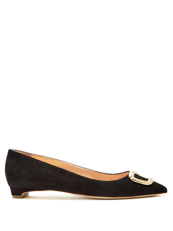 Rupert Sanderson Bedfa Pebble Point-toe Suede Flats