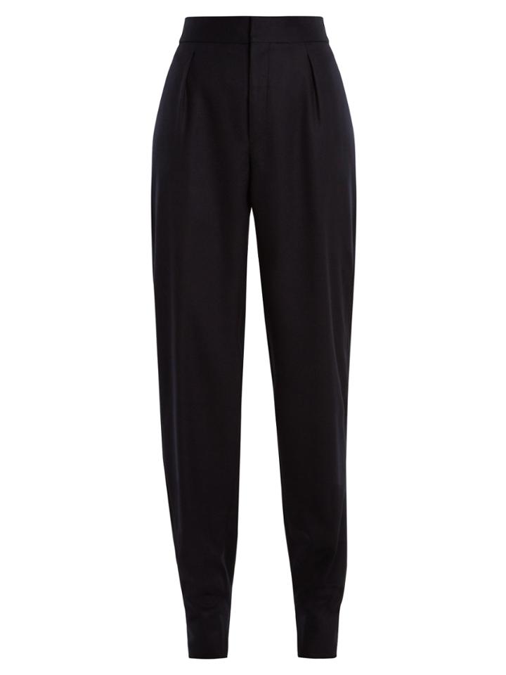 Saint Laurent High-rise Wool-flannel Trousers