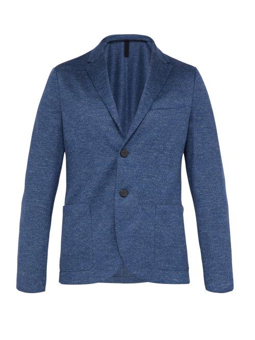 Matchesfashion.com Harris Wharf London - Jaspe Single Breasted Linen Blazer - Mens - Denim