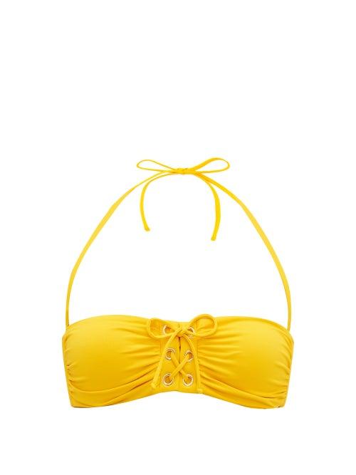 Matchesfashion.com Melissa Odabash - Malaysia Laced Bandeau Bikini Top - Womens - Yellow