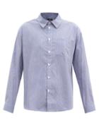 Matchesfashion.com A.p.c. - Boyfriend Striped Cotton Shirt - Womens - Light Blue