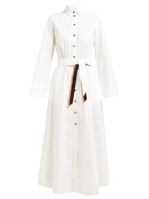 Matchesfashion.com On The Island - Ikaria Flared Cotton Shirtdress - Womens - White