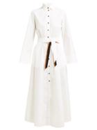 Matchesfashion.com On The Island - Ikaria Flared Cotton Shirtdress - Womens - White