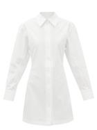 Victoria Beckham - Stretch-cotton Mini Shirt Dress - Womens - White