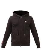 Moncler - Zipped Cotton-jersey Hooded Sweatshirt - Mens - Black