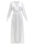Carl Kapp - Dawa Belted Satin Dress - Womens - White/ivory