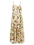 Matchesfashion.com Mara Hoffman - Diana Floral Print Poplin Midi Dress - Womens - Cream