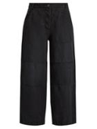 Burberry Washed Ramie-blend Cropped Wide-leg Trousers