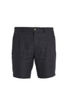 De Bonne Facture Pleated-front Slim-leg Linen Shorts