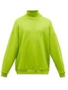 Matchesfashion.com Marques'almeida - High Neck Cotton Blend Jersey Sweatshirt - Mens - Green