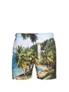 Matchesfashion.com Orlebar Brown - Bulldog Photographic Print Swim Shorts - Mens - Blue Multi