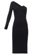 Matchesfashion.com Roland Mouret - Roseberry One-shoulder Jersey Midi Dress - Womens - Black