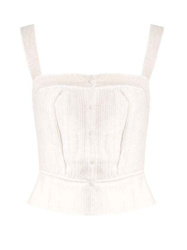 Thierry Colson Rossa Pleated Cotton-blend Voile Cami Top