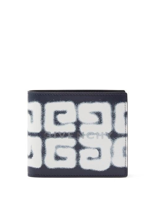 Givenchy - 4g-spraypaint Leather Bi-fold Wallet - Mens - Navy Multi