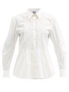 Matchesfashion.com Thierry Colson - Winston Smocked Cotton Shirt - Womens - White