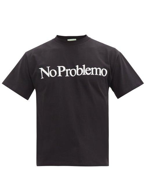 Mens Rtw Aries - No Problemo Cotton-jersey T-shirt - Mens - Black