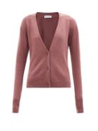 Raey - Organic-cashmere Knitted Cardigan - Womens - Dark Pink