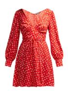 Matchesfashion.com Alexachung - Floral Print Crepe Wrap Dress - Womens - Red