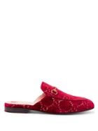 Gucci Princetown Velvet Backless Loafers
