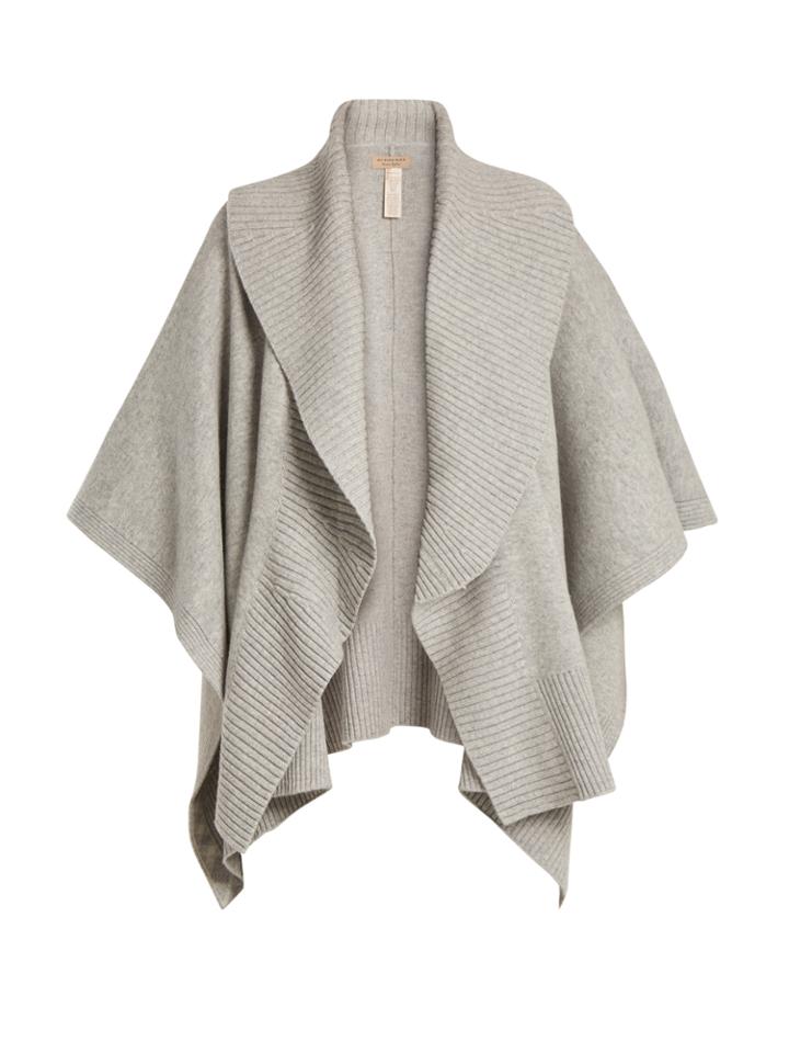 Burberry Ribbed-lapel Wool And Cashmere-blend Poncho