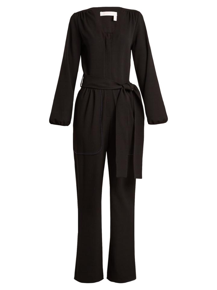 See By Chloé Long-sleeved Stretch-crepe Jumpsuit