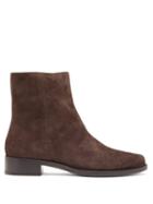 Matchesfashion.com Legres - Almond Toe Suede Ankle Boots - Womens - Dark Brown