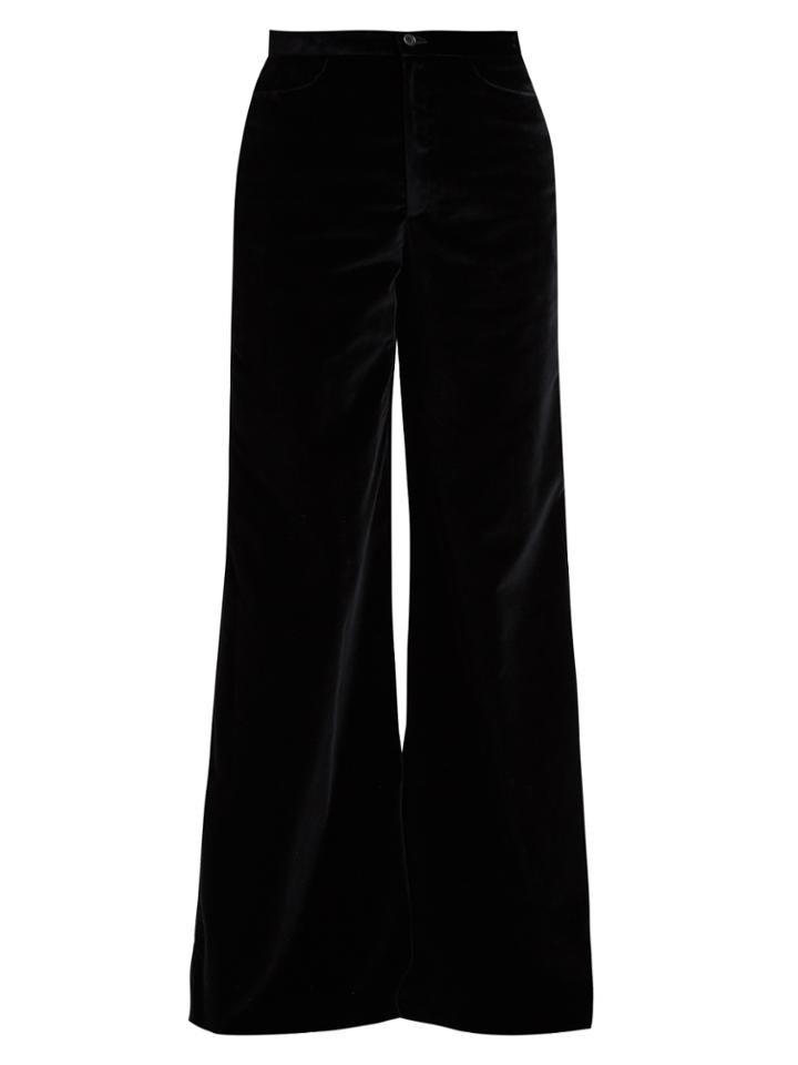 Connolly High-rise Wide-leg Velvet Trousers
