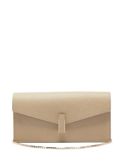 Matchesfashion.com Valextra - Iside Grained Leather Clutch - Womens - Beige