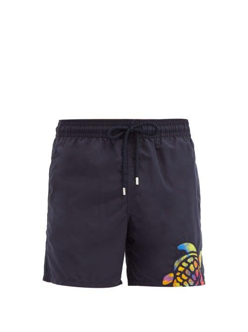 Matchesfashion.com Vilebrequin - Motu Neon-turtle Swim Shorts - Mens - Navy