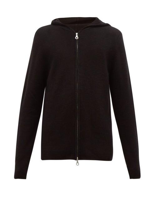 Matchesfashion.com Denis Colomb - Two Way Zip Cashmere Hooded Sweater - Mens - Black