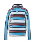 Matchesfashion.com Marni - Striped Velour Hooded Sweatshirt - Mens - Blue Multi