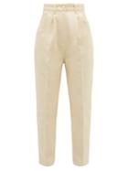 Matchesfashion.com Hillier Bartley - High Rise Brushed Cotton Twill Jeans - Womens - Cream