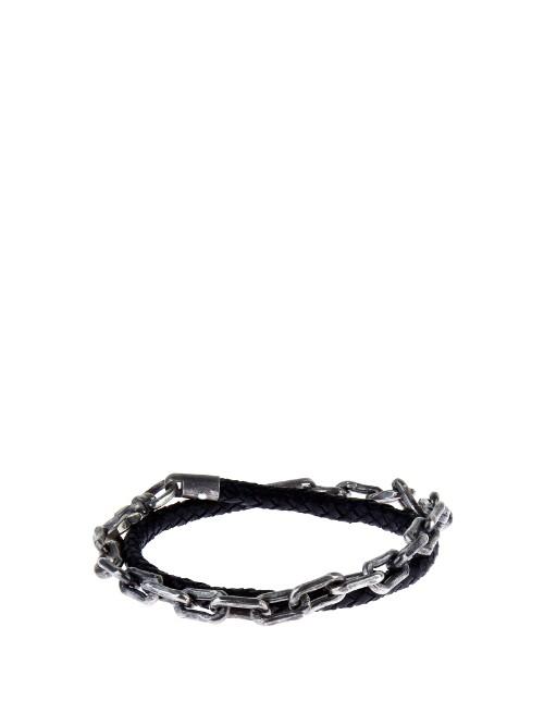 Title Of Work Sterling-silver And Leather Bracelet