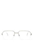 Matchesfashion.com Cartier Eyewear - Premire De Cartier Square Frame Metal Glasses - Mens - Silver