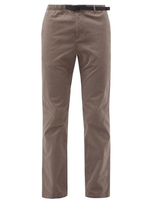 Gramicci - Belted Cotton-blend Twill Trousers - Mens - Brown