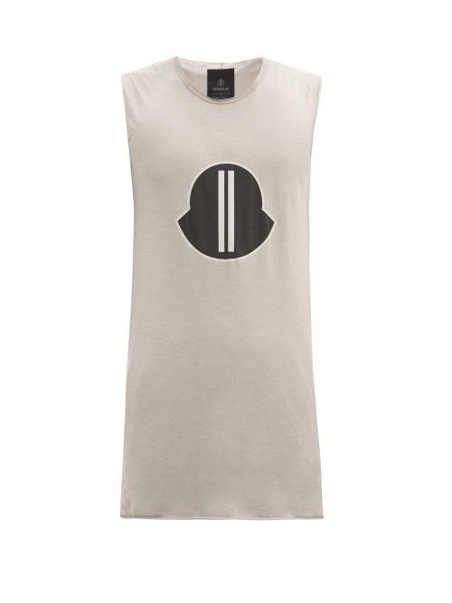 Matchesfashion.com Moncler + Rick Owens - Logo-print Cotton-jersey Tank Top - Mens - Grey
