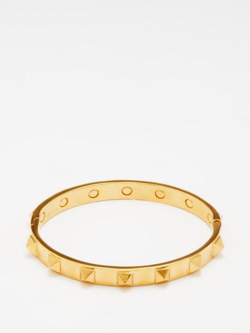 Valentino Garavani - Rockstud Bangle - Womens - Yellow Gold