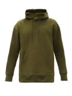 Matchesfashion.com Y-3 - Logo-print Cotton-jersey Hooded Sweatshirt - Mens - Green