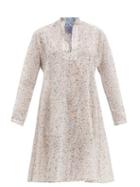 Matchesfashion.com Thierry Colson - Parvati Floral-print Cotton-poplin Mini Dress - Womens - Brown Print