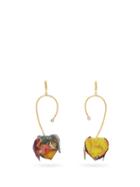 Matchesfashion.com Marni - Floral Print Flower Drop Earrings - Womens - Red