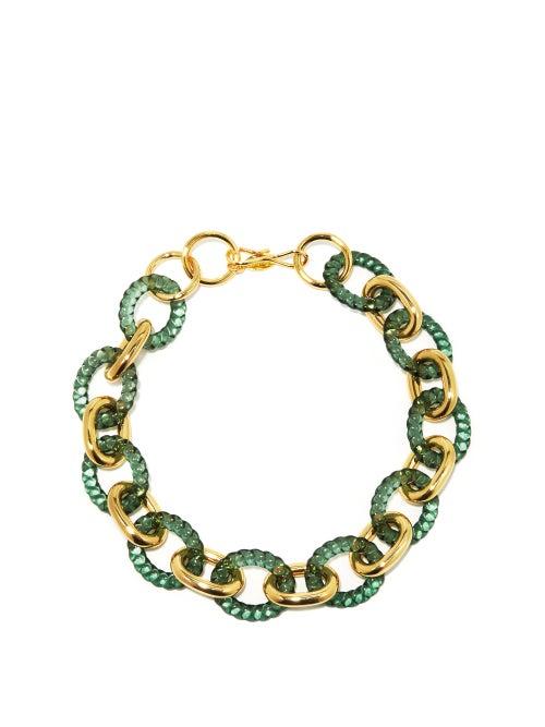 Matchesfashion.com Lizzie Fortunato - Sea Chain-link Gold-plated Necklace - Womens - Green